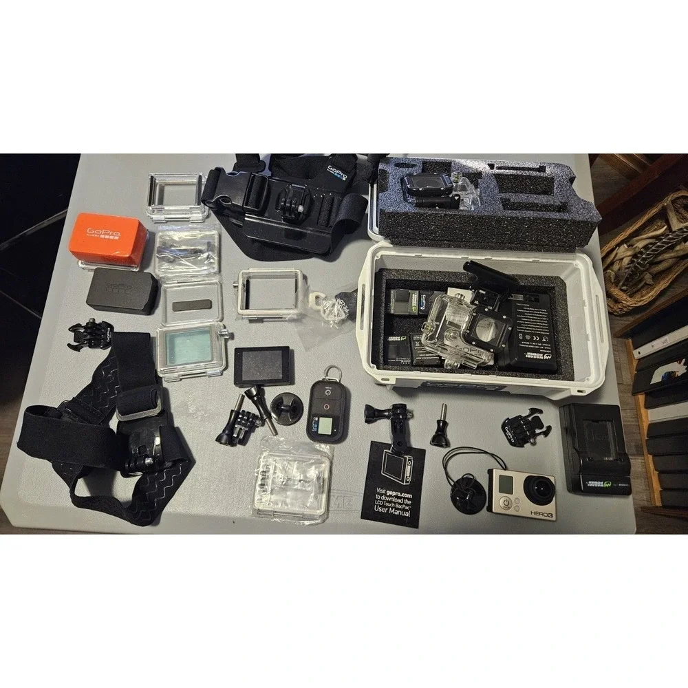 GoPro‎ Hero3 Action Camera Silver Bundle with Chest Mount LCD BacPac Case